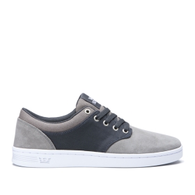 Supra Mens CHINO COURT Grey/Dk Grey/white Low Top Shoes | CA-65591